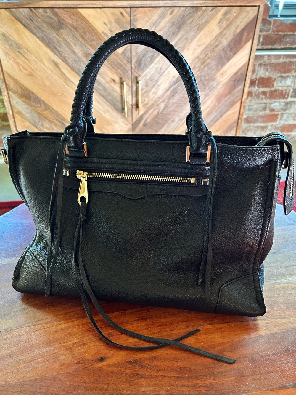 Rebecca Minkoff Leather Regan Bag Black